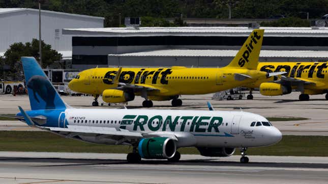 Frontier Airlines plane on the runway