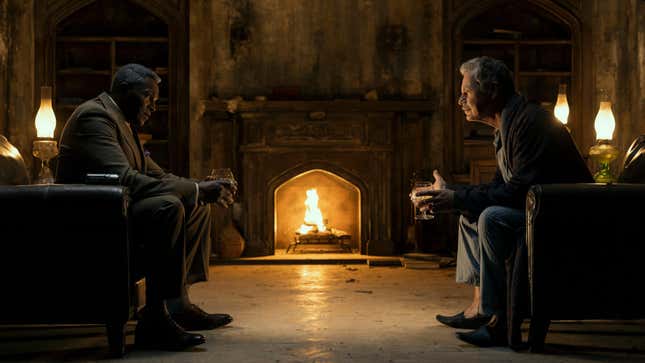 Carl Lumbly as C. Auguste Dupin, Bruce Greenwood as Roderick Usher in The Fall of the House of Usher.