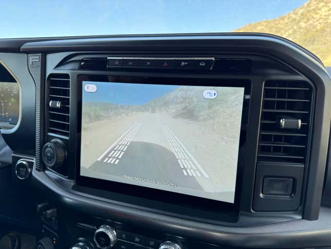 Front camera display on center screen of a 2024 Ford F-150 Tremor