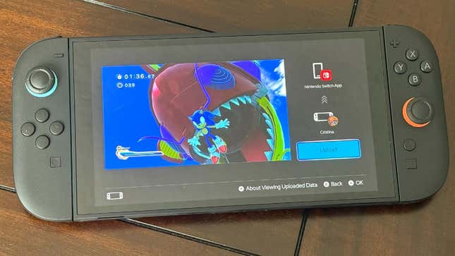 A Nintendo Switch 2 shows a Sonic screenshot.
