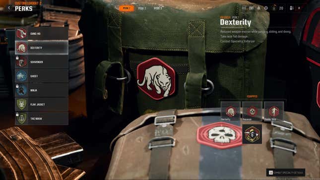 The Dexterity perk on the C9 loadout in Black Ops 6