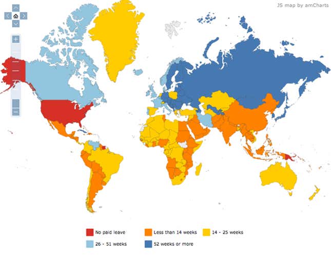 Global map of maternity leave policies