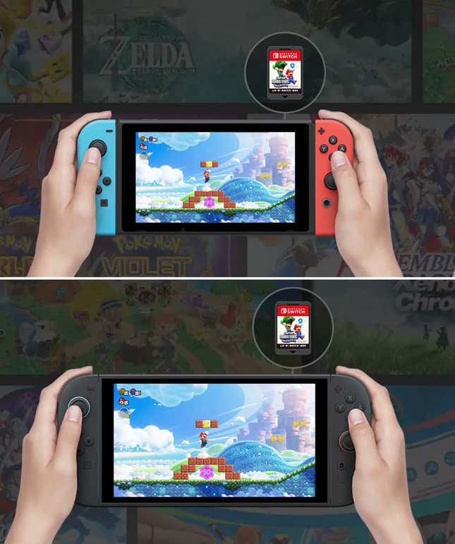 A comparison shot shows the current Switch and the new one. 