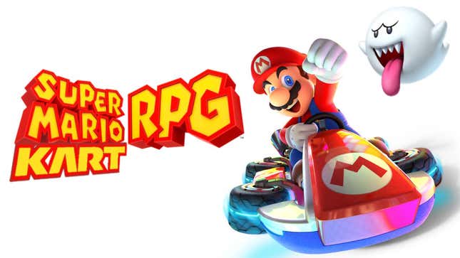 A mock-up of a Mario Kart RPG box cover.