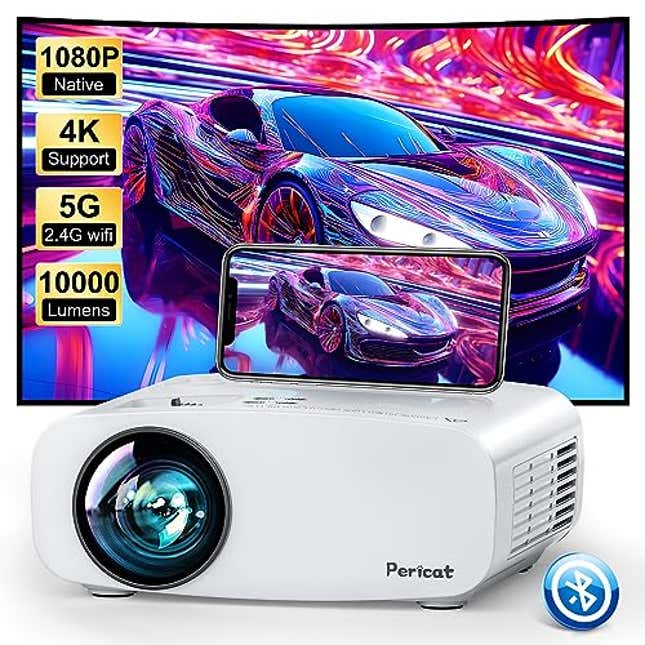 Image for article titled 5G WiFi Bluetooth Projector, Now 57.89% Off