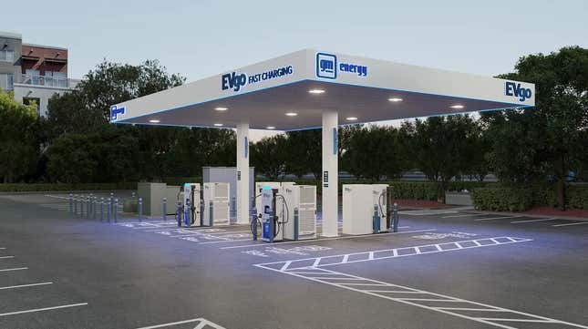 Image for article titled GM And EVGo Partner To Build Hundreds Of Pull-Through Chargers To Make Towing With EVs Easier