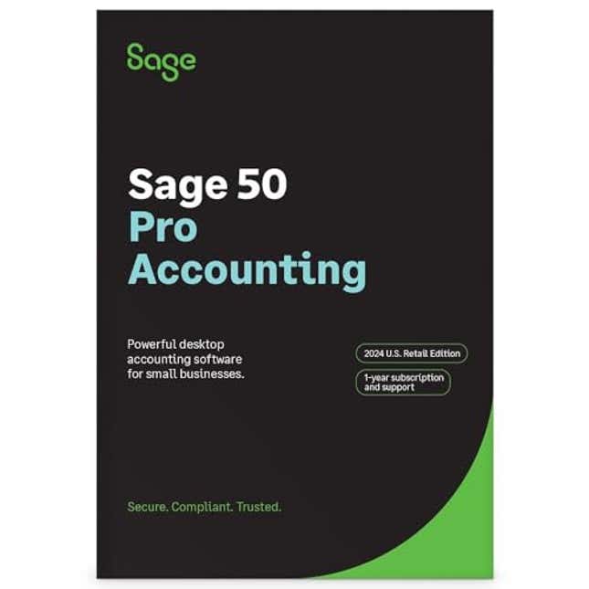 Image for article titled SAGE 50 PRO ACCOUNTING 2024 U.S. 1-USER 1-YEAR SUBSCRIPTION, Now 27% Off