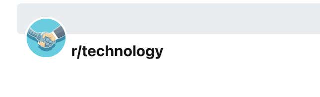 Die Homepage von r/technology.