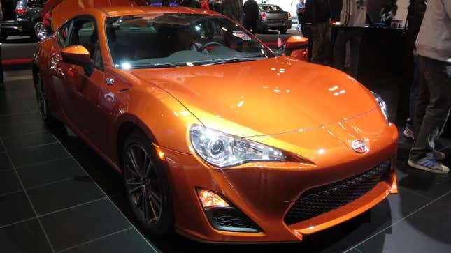 An orange Scion FR-S at the New York International Auto Show