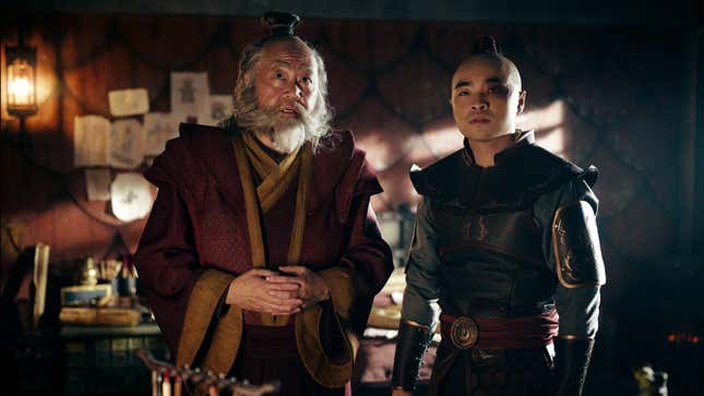 Paul Sun-Hyung Lee and Dallas Liu in Avatar: The Last Airbender
