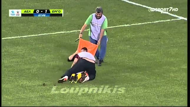 Injured Greek Soccer Player Gets Headbutted And Dropped By Incompetent Medic