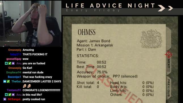 Speedrunner Loses His Shit After Finally Breaking Legendary <i>GoldenEye</i> Record<em></em>