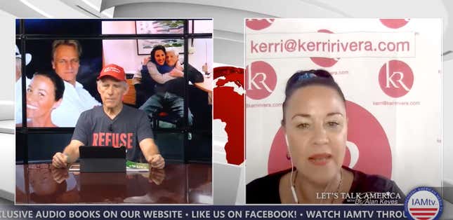 Kerri Rivera (right) during an interview on IAMtv