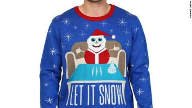 Image for article titled Let It Blow, Let It Blow, Let It Blow: With Apologies, Walmart Pulls a Sweater Showing Santa Doing...Cocaine?