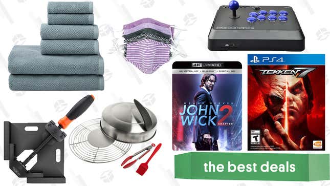 Image for article titled Sunday&#39;s Best Deals: Right Angle Clamps, Bath Towels, John Wick, Packs of Masks, and More