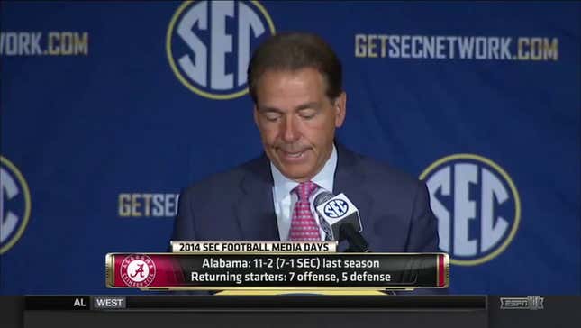 Nick Saban's Press Conference Enlivened By Off-Camera Snoring