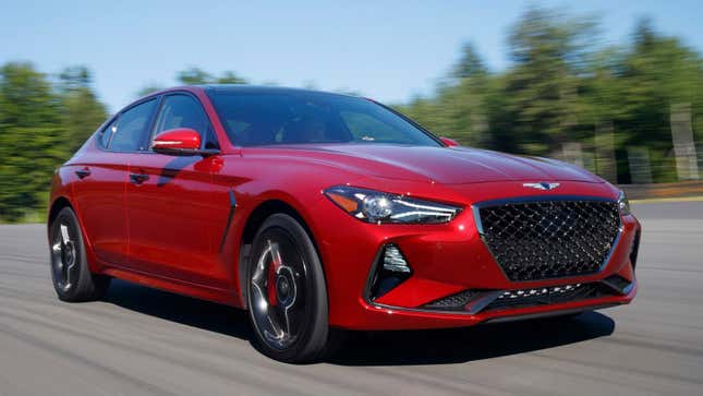 Image for article titled Why Are There So Many Used Red Genesis G70s With Under 100 Miles?