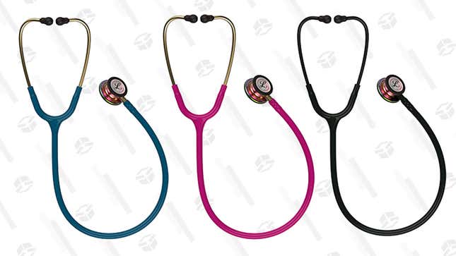 3M Littmann Classic III Monitoring Stethoscope, Rainbow-Finish, Caribbean Blue Tube | $77 | Amazon
3M Littmann Classic III Monitoring Stethoscope, Rainbow-Finish, Raspberry Tube | $77 | Amazon
3M Littmann Classic III Monitoring Stethoscope, Rainbow-Finish, Black Tube and Headset | $77 | Amazon