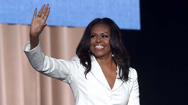 Michelle Obama appears onstage at Becoming: An Intimate Conversation with Michelle Obama on November 15, 2018 in Inglewood, California.