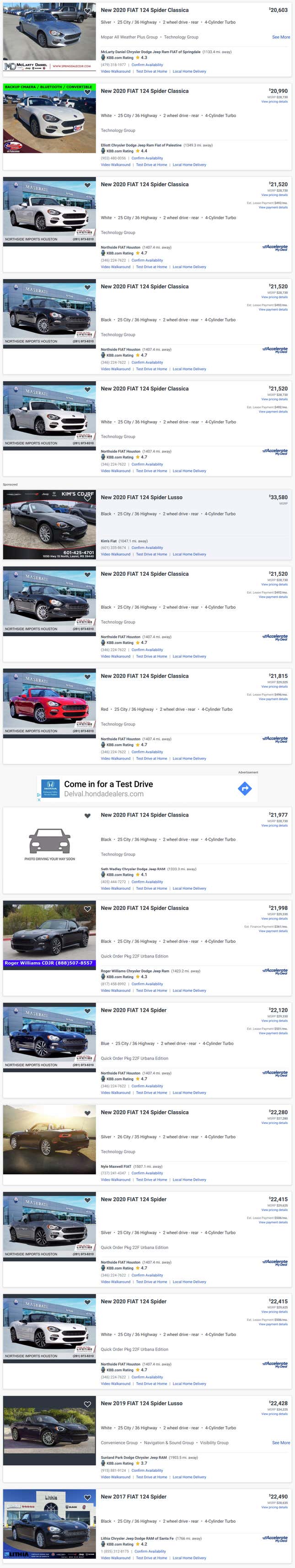 Image for article titled It’s Time To Treat Yourself To An Awesome Deal On A Fiat 124 Convertible