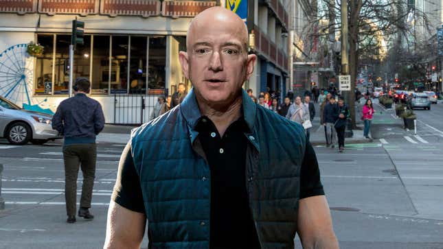 Image for article titled Solemn Jeff Bezos Realizes He Could End Up Like Homeless Man If Just Few Hundred Thousand Things Go Wrong