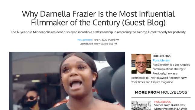 “Why Darnella Frazier Is the Most Influential Filmmaker of the Century“ by Ross Johnson 