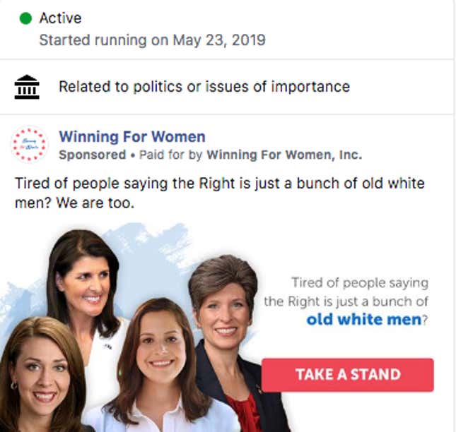 Image for article titled The Republican Answer to EMILY's List Is Looking for a Few Good Women—Who Hate Taxes and Love Endless War