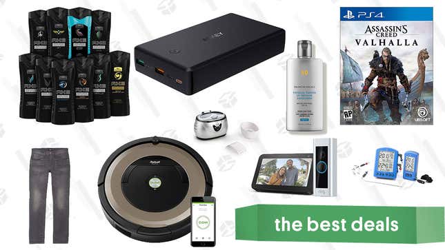 Image for article titled Monday&#39;s Best Deals: Assasin&#39;s Creed Valhalla, Aukey Power Bank, Axe Bodywash, Roomba Gold Box, and More