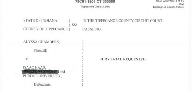 Lawsuit: Isaac Haas Knowingly Infected Woman With Chlamydia, Got "Off The Books" Medical Treatment From Purdue