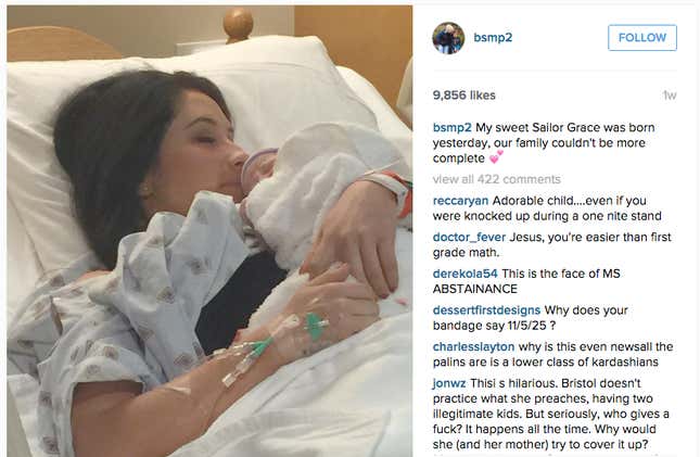 Image for article titled The Wild, Pointless World of Bristol Palin Pregnancy Conspiracy Theories