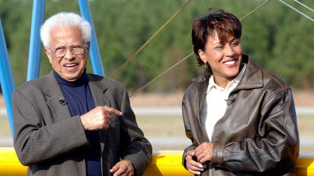 Colonel Lawrence E. Roberts (1922-2004), left, and Robin Roberts 