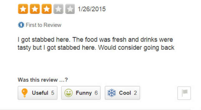 Image for article titled 'Got Stabbed Here': The Grimmest Yelp Reviews of 24-Hour Diners
