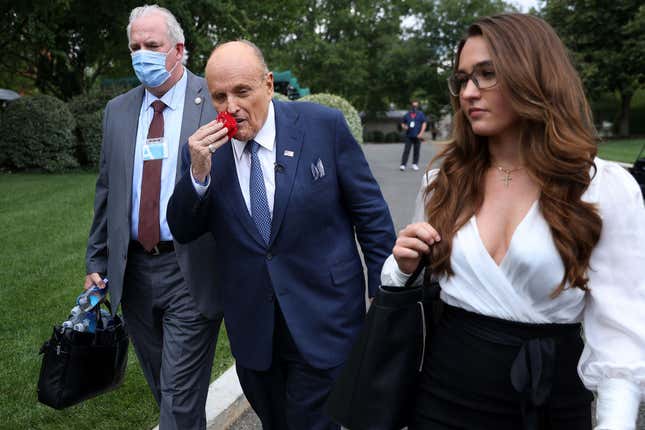 Image for article titled Rudy Giuliani Caught With Hand in His Pants in New Borat Movie