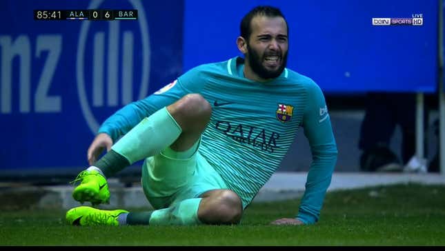 Aleix Vidal Stretchered Off After Horrible Ankle Injury At End Of 6-0 Match