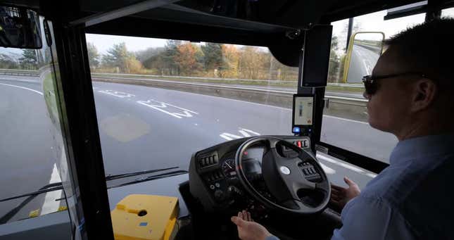 Image for article titled Scottish Self-Driving Bus Only Needs Two Humans to Operate