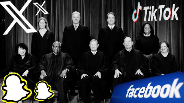 Image for article titled Supreme Court arguments over social media laws and free speech are defining social media itself