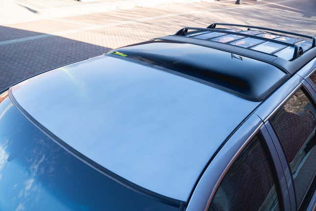 The vista roof on a 1996 Buick Roadmaster estate wagon looking bulbous from overhead.