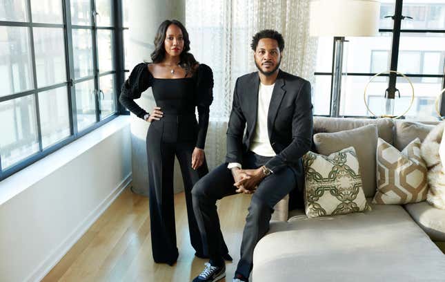 Carmelo Anthony and longtime business partner Asani Swann.