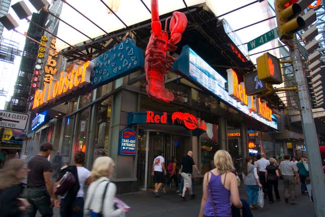 Une branche TimesSquare de la chaîne de restaurants Red Lobster.