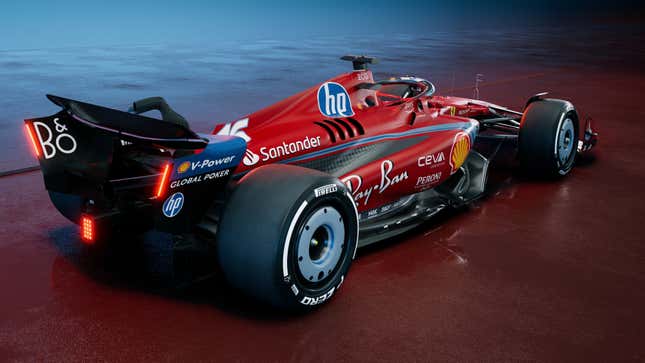 A render of  a Ferrari F1 car in the team's special Miami Grand Prix livery