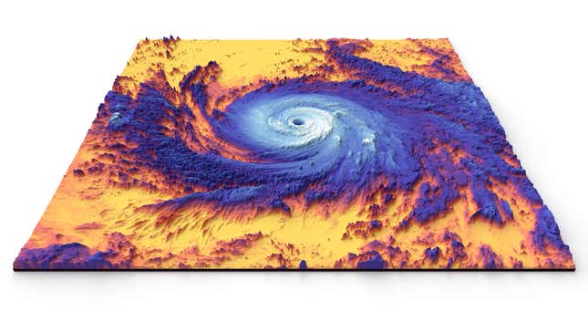 NASA’s upcoming Earth System Observatory “will guide efforts related to climate change, disaster mitigation, fighting forest fires, and improving real-time agricultural processes,” according to the space agency. The thermal image shown above is of Hurricane Maria from 2017.