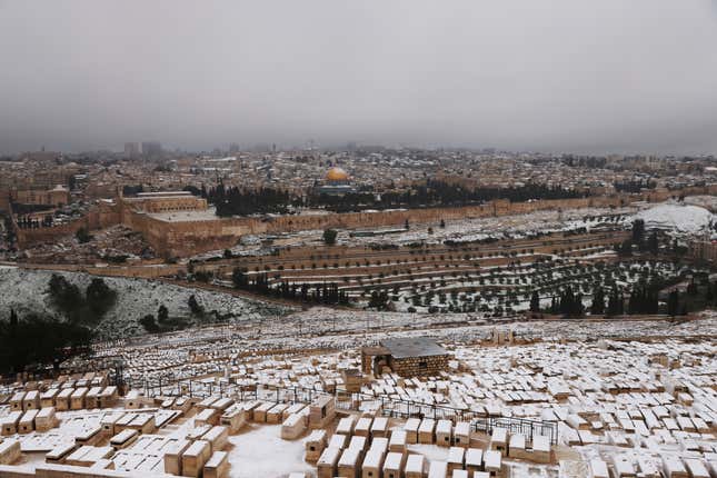 Jerusalem in the snow