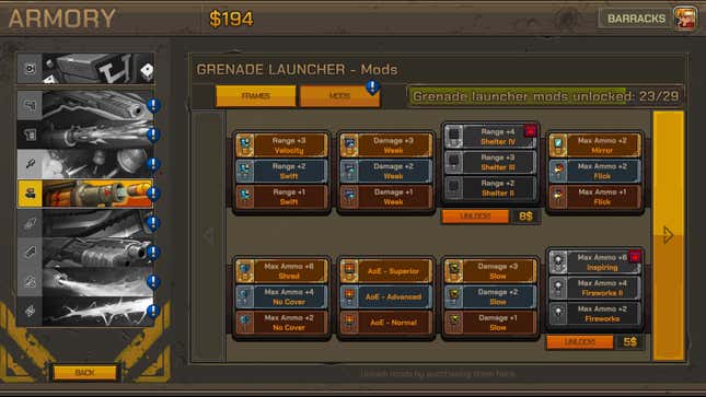 A screenshot shows a mod selection screen.