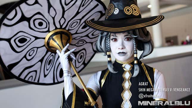 A photograph of a cosplayer at LVL UP 2025
