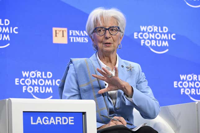 Christine Lagarde, president of the European Central Bank, on Wednesday in Davos.