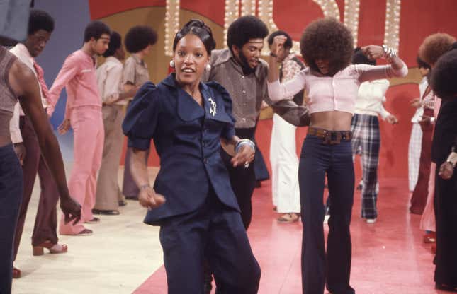 Dancer Pat Davis dances down the Soul Train Line circa 1972-1973. 