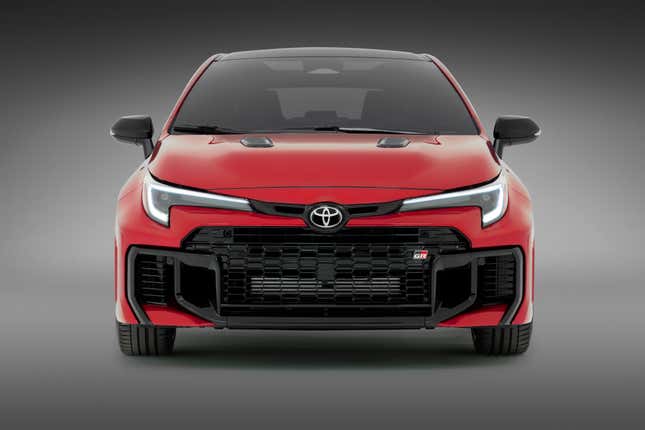 Front of the red 2025 Toyota GR Corolla