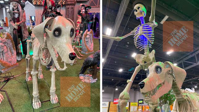 Image for article titled Home Depot's Viral 12-Foot Skeleton Is Getting a Dog