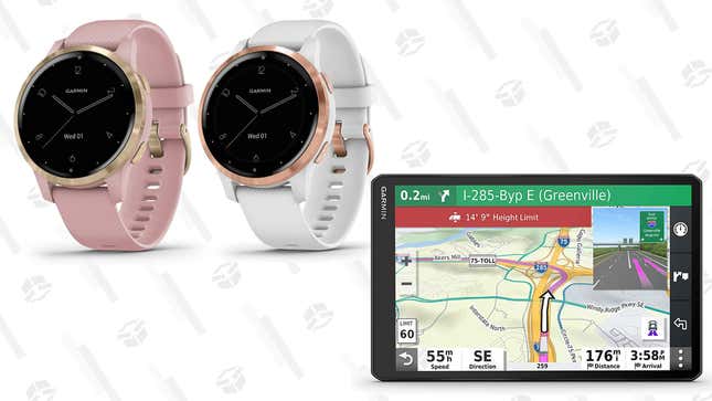 Garmin Vivoactive (Light Gold w/ Light Pink Band) | $180 | Amazon
Garmin Vivoactive (Rose Gold w/ White Band) | $177 | Amazon
Garmin 10&quot; GPS Truck Navigator | $569 | Amazon