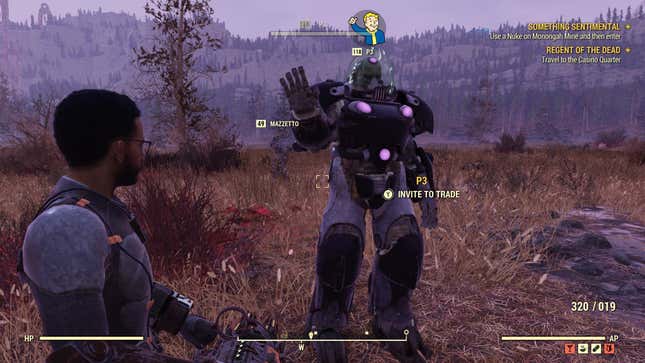 A player greets Phil Spencer in Fallout 76.